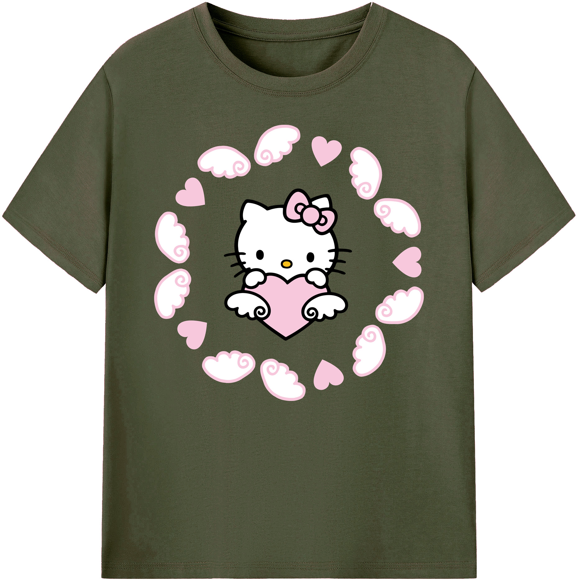 （画像用） Hello Kitty ハローキティ 綿100％ メンズ半袖Tシャツ｜肌触りやわらか＆通気性